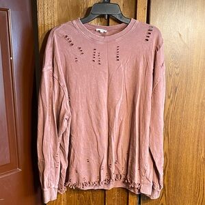 Distressed Pink Sweatshirt